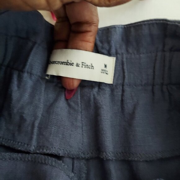 Abercrombie & Fitch Linen Blend High Waisted Belted Shorts Size Medium - Picture 9 of 10